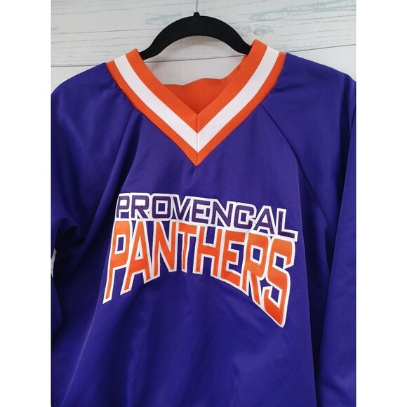 Vtg Varsity Spirit Provence Panthers Cheerleader Pullover Jacket Purple Sz Small - Picture 2 of 7